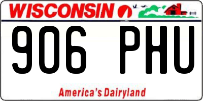 WI license plate 906PHU