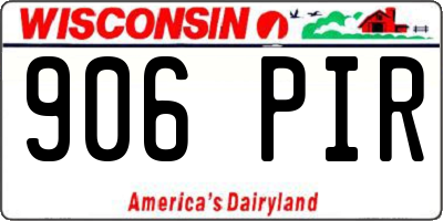 WI license plate 906PIR