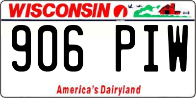 WI license plate 906PIW