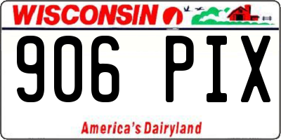 WI license plate 906PIX
