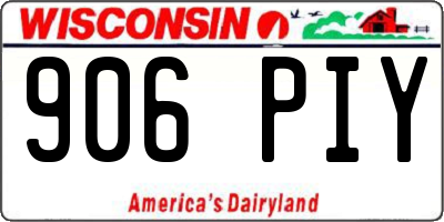 WI license plate 906PIY