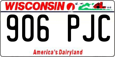 WI license plate 906PJC