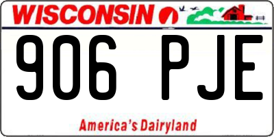 WI license plate 906PJE