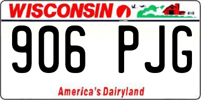 WI license plate 906PJG
