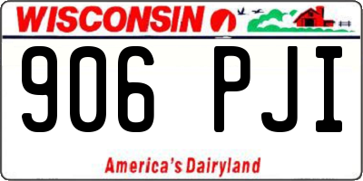 WI license plate 906PJI