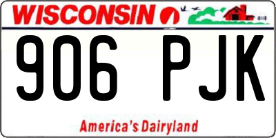 WI license plate 906PJK