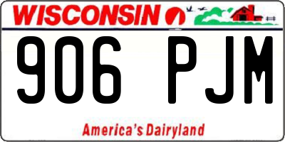 WI license plate 906PJM