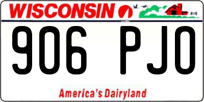 WI license plate 906PJO
