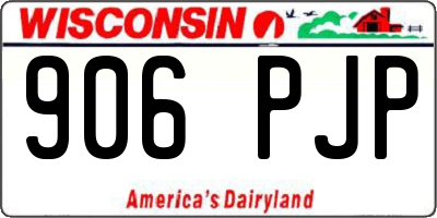 WI license plate 906PJP