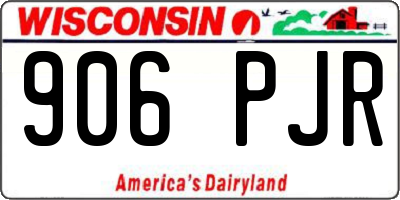 WI license plate 906PJR