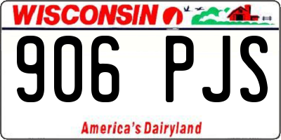 WI license plate 906PJS