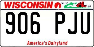 WI license plate 906PJU