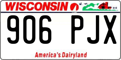 WI license plate 906PJX
