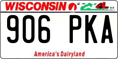 WI license plate 906PKA