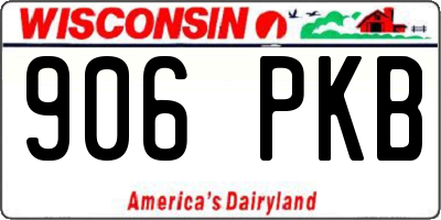WI license plate 906PKB