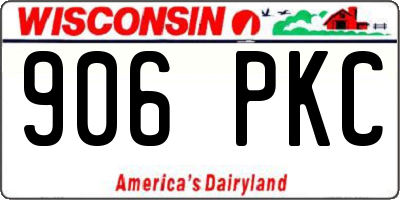 WI license plate 906PKC