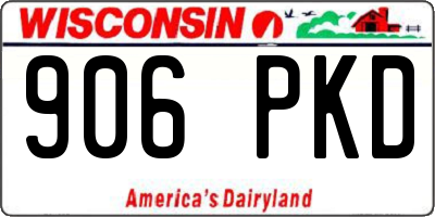 WI license plate 906PKD