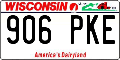 WI license plate 906PKE