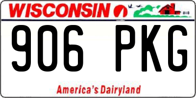 WI license plate 906PKG