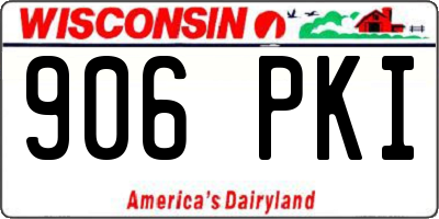 WI license plate 906PKI