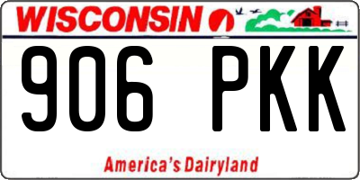 WI license plate 906PKK