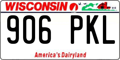 WI license plate 906PKL