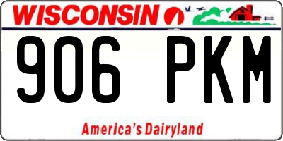 WI license plate 906PKM