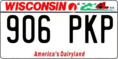 WI license plate 906PKP