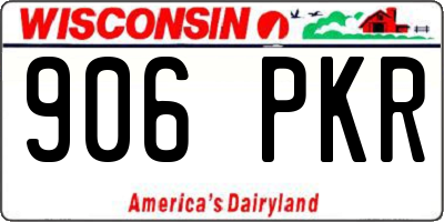 WI license plate 906PKR