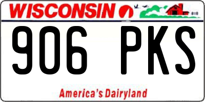 WI license plate 906PKS