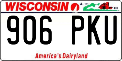 WI license plate 906PKU