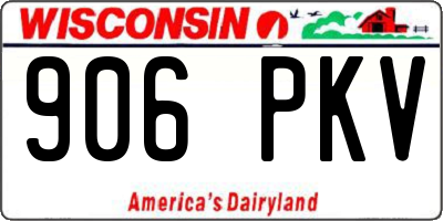 WI license plate 906PKV