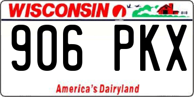 WI license plate 906PKX