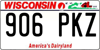 WI license plate 906PKZ