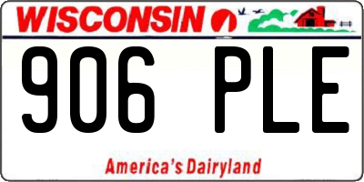 WI license plate 906PLE