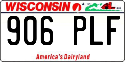 WI license plate 906PLF