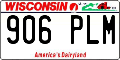 WI license plate 906PLM