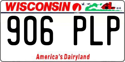 WI license plate 906PLP