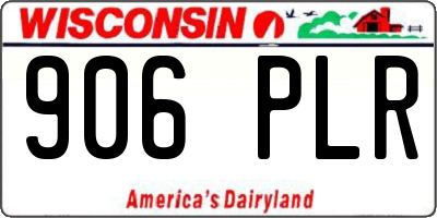 WI license plate 906PLR