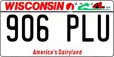 WI license plate 906PLU