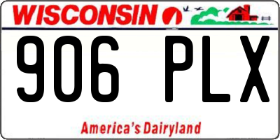 WI license plate 906PLX