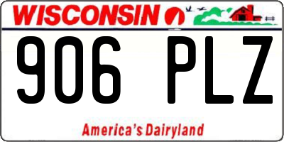 WI license plate 906PLZ