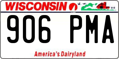 WI license plate 906PMA