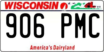 WI license plate 906PMC