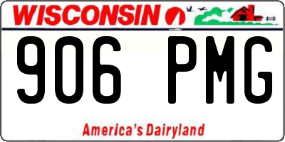 WI license plate 906PMG