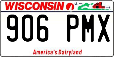 WI license plate 906PMX