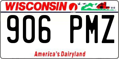 WI license plate 906PMZ