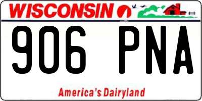 WI license plate 906PNA