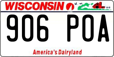 WI license plate 906POA