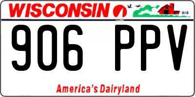 WI license plate 906PPV